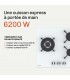 Plaque de cuisson gaz 3 foyers double couronne BELDEKO, Verre blanc mat dépoli et fonte, 6200 watts