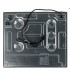 Plaque de cuisson gaz 3 foyers double couronne BELDEKO, Verre noir mat et fonte, 6200 watts — face arrière