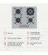 Plaque de cuisson gaz 4 foyers BELDEKO, Verre grise, Double couronne 8000W