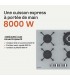Plaque de cuisson gaz 4 foyers BELDEKO, Verre grise, Double couronne 8000W