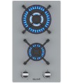 Plaque de cuisson gaz 2 foyers - Verre gris - Double couronne 5200 W - Fonte - BELDEKO