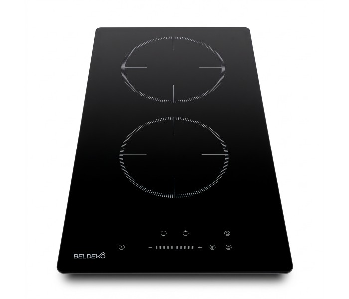 Plaque Induction Encastrable 2 Zones 3800W - Verre Noir - Booster - Prise