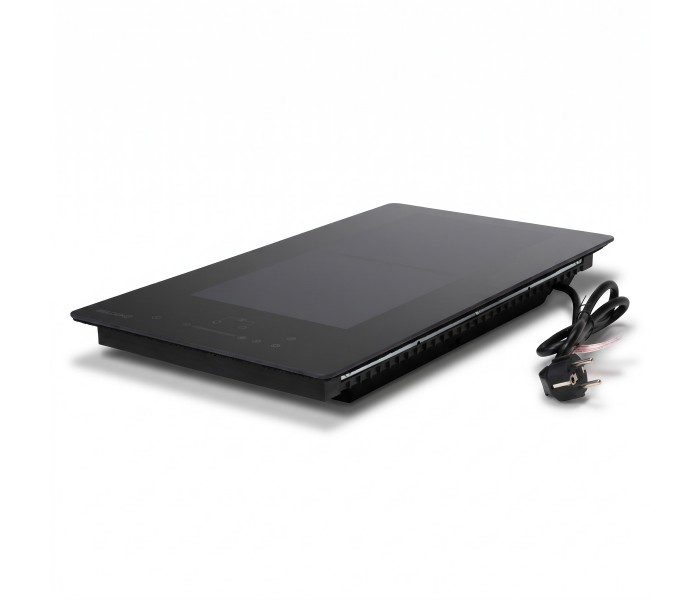 Plaque Induction Encastrable 2 Zones Flex Bridge 3500W BELDEKO, Verre Noir Mat Antirayure, Booster, Prise