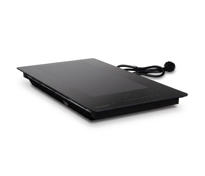 Plaque Induction Encastrable 2 Zones Flex Bridge 3500W BELDEKO, Verre Noir Mat Antirayure, Booster, Prise