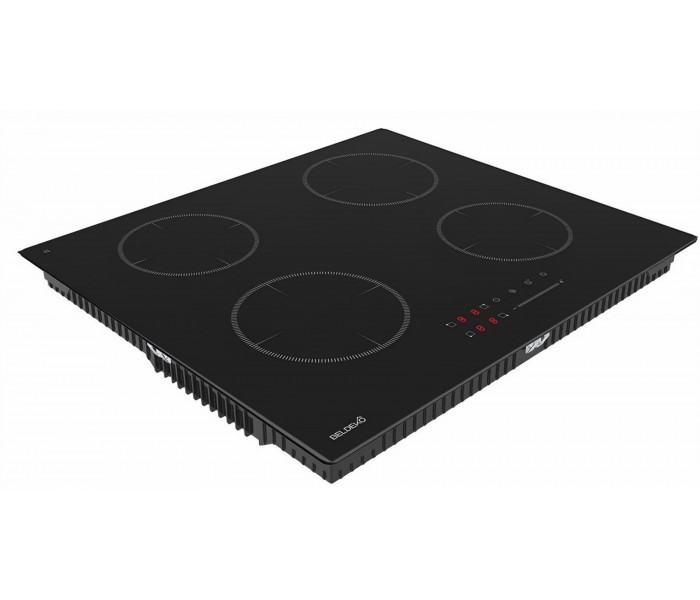 Plaque Induction Encastrable 4 Zones 7200W BELDEKO, Verre Noir MAT, 4 Boosters, Slider Tactile, Pause