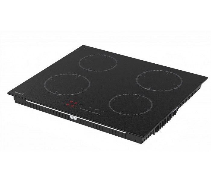 Plaque Induction Encastrable 4 Zones 7200W BELDEKO, Verre Noir MAT, 4 Boosters, Slider Tactile, Pause