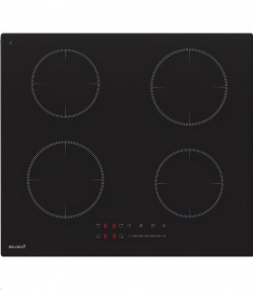 Plaque Induction Encastrable 4 Zones 7200W BELDEKO, Verre Noir MAT, 4 Boosters, Slider Tactile, Pause