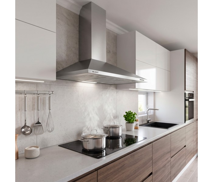 Hotte pyramide en inox 90 cm