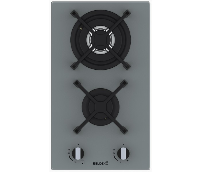 Plaque de cuisson gaz domino verre gris encastrable coloris gris