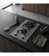 Plaque de cuisson gaz domino verre gris encastrable coloris gris