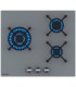 PLAQUE DE CUISSON GAZ VERRE GRIS 3 FEUX ENCASTRABLE