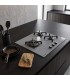 Plaque de cuisson gaz 3 foyers - Verre gris - Double couronne 6200 W - Fonte - BELDEKO