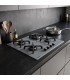 Plaque de cuisson gaz 4 foyers - Verre gris - Double couronne 8000 W - Fonte - BELDEKO