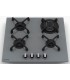 Plaque de cuisson gaz 4 foyers BELDEKO, Verre grise, Double couronne 8000W  vue des commandes