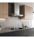 HOTTE DECORATIVE MURALE 90 CM - VERRE ET INOX