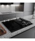 Plaque de cuisson mixte induction gaz zone flex grande grilles double couronne