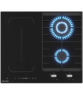 Plaque de cuisson mixte induction gaz zone flex grande grilles double couronne