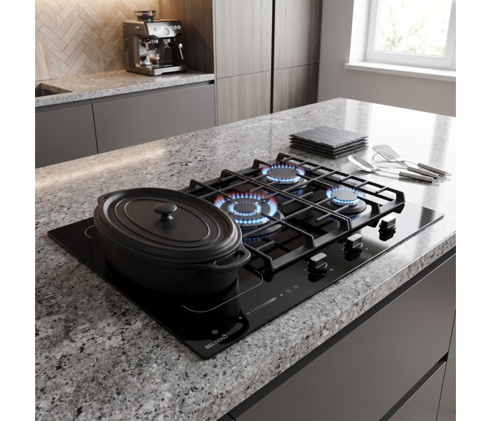 plaque mixte induction gaz 5 feux zone flex 5 foyers 90 cm