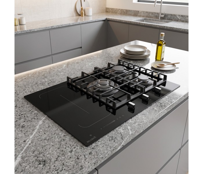 plaque mixte induction gaz 5 feux zone flex 5 foyers 90 cm