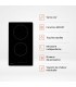 Plaque Induction Encastrable 2 Zones 3800W - Verre Noir - Booster - Prise