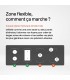 Plaque Induction Encastrable 2 Zones Flex Bridge 3500W - Verre Noir - Booster - Prise