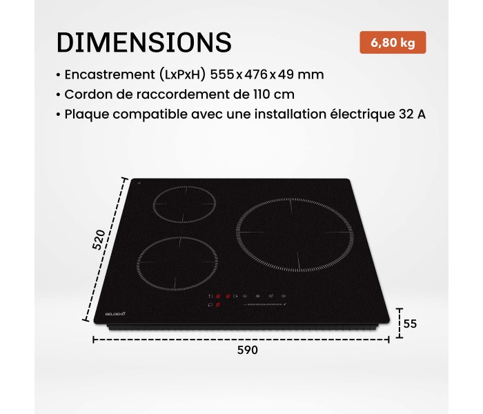 plaque induction noir mat francaise