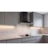 HOTTE DECORATIVE MURALE 90 CM - VERRE ET NOIR - 850 M3/H - MOTEUR BRUSHLESS A+++ COMMANDE TACTILE ET GESTUELLE - BELDEKO