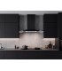 HOTTE DECORATIVE MURALE 90 CM - VERRE ET NOIR - 850 M3/H - MOTEUR BRUSHLESS A+++ COMMANDE TACTILE ET GESTUELLE - BELDEKO