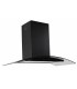 HOTTE DECORATIVE MURALE 90 CM - VERRE ET NOIR - 850 M3/H - MOTEUR BRUSHLESS A+++ COMMANDE TACTILE ET GESTUELLE - BELDEKO