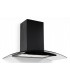 HOTTE DECORATIVE MURALE 90 CM - VERRE ET NOIR - 850 M3/H - MOTEUR BRUSHLESS A+++ COMMANDE TACTILE ET GESTUELLE - BELDEKO