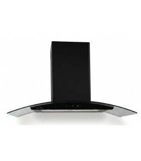 Hotte 90 cm verre glabé noir, commande gestuelle, puissante A+++ noir 90
