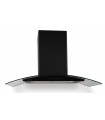 HOTTE DECORATIVE MURALE 90 CM - VERRE ET NOIR - 850 M3/H - MOTEUR BRUSHLESS A+++ COMMANDE TACTILE ET GESTUELLE - BELDEKO