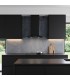 Hotte noir et verre galbé 60 cm, panneau de controle verre, controle gestuel, puissante