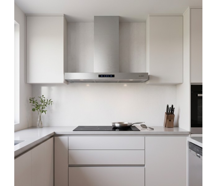 Hotte 90 cm box inox eclairage puissant a+++ pose murale