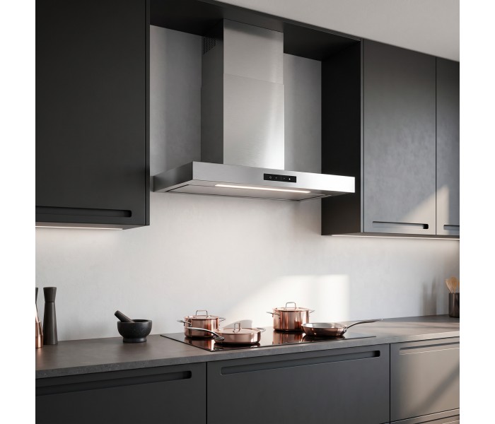 Hotte 90 cm box inox eclairage puissant a+++