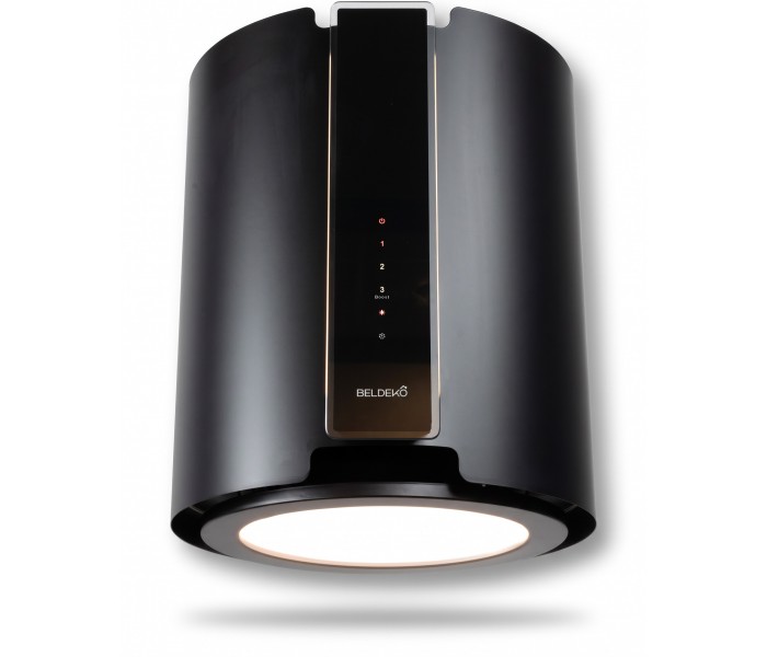 hotte ilots suspendu, noir, ronde, eclairage puissant, telecommande
