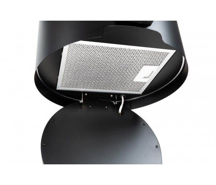 hotte ilots suspendu, noir, ronde, eclairage puissant, telecommande