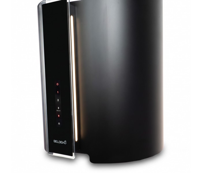 hotte ilots suspendu, noir, ronde, eclairage puissant, telecommande