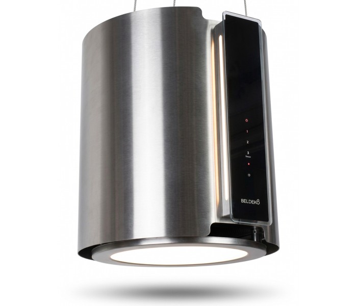 hotte ilots suspendu, Inox, ronde, eclairage puissant, telecommande