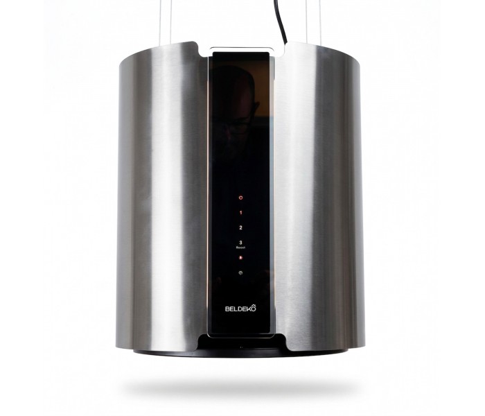 hotte ilots suspendu, Inox, ronde, eclairage puissant, telecommande