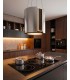 hotte ilots suspendu, Inox, ronde, eclairage puissant, telecommande