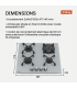 Plaque de cuisson gaz 4 foyers - Verre gris - Double couronne 8000 W - Fonte - BELDEKO